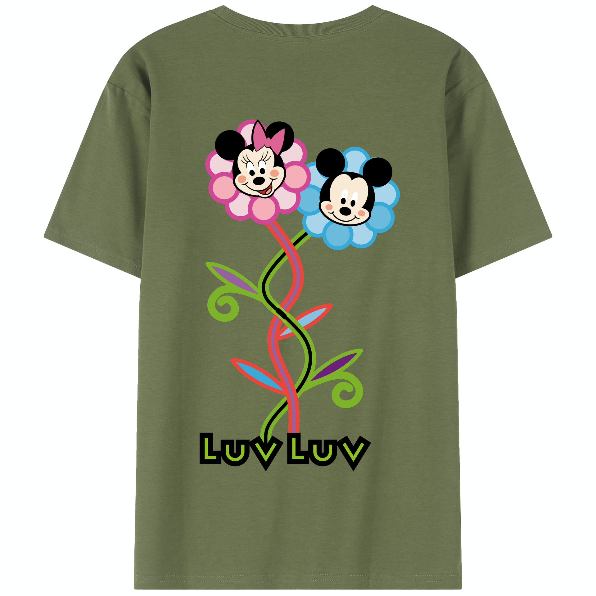 （画像用） ミッキーマウス Mickey Mouse 綿100％半袖Tシャツ（背面プリント）